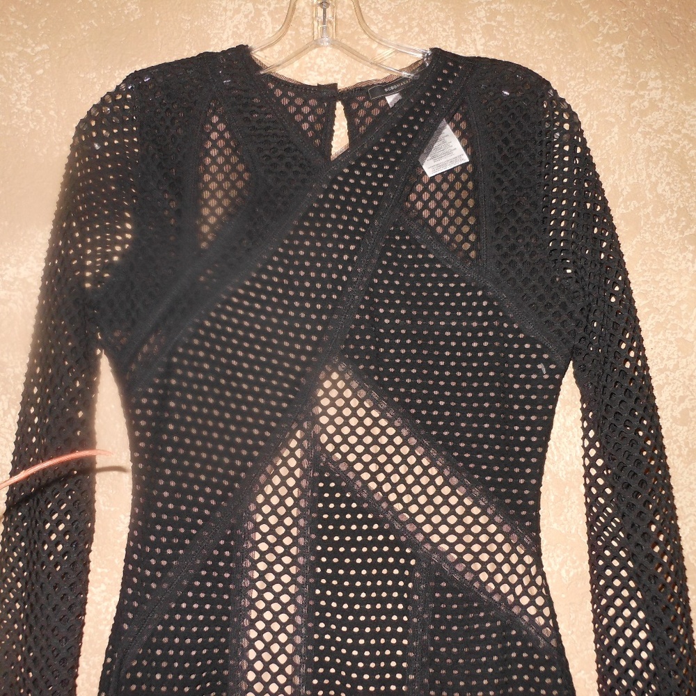 Bcbgmaxazria Jaylynn Patchwork Mesh Net Dress- Sm… - image 2
